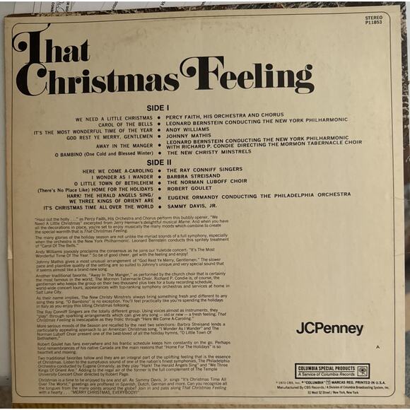 That Christmas Feeling Vinyl LP Record Album Barbra Streisand, Sammy Davis, Jr. - Picture 2 of 2